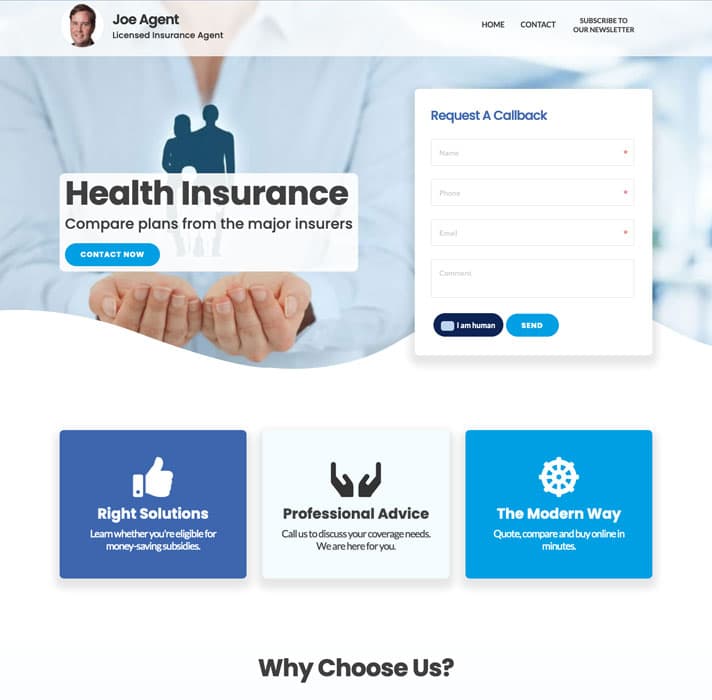 Insurance Agency Website Builder